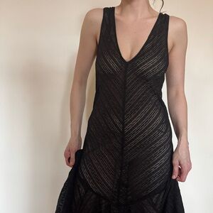 Free people sheer black lace dress